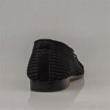 Trend Adımlar Siyah Triko Kadın Zincir Askılı Babet