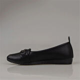 Trend Adımlar Siyah Kaymaz Taban Kadın Günlük Babet