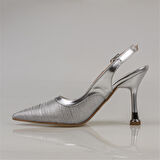 Trend Adımlar Gümüş Şeffaf Parlak Sim Kaplama Kadın Klasik Ayakkabı