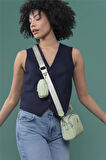 Benetton Haki Monogram Eskitme Kadın Çapraz Çanta BNT 1278