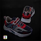 Trend Adımlar Lacivert Renkli Dokulu Unisex Çocuk New Force Spor Ayakkabı