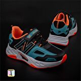 Trend Adımlar Turkuaz Renkli Dokulu Unisex Çocuk New Force Spor Ayakkabı