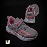 Trend Adımlar Pembe Renkli Dokulu Unisex Çocuk New Force Spor Ayakkabı