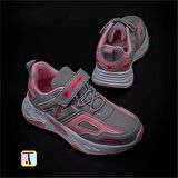 Trend Adımlar Pembe Renkli Dokulu Unisex Çocuk New Force Spor Ayakkabı