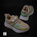 Trend Adımlar Bej Renkli Dokulu Unisex Çocuk New Force Spor Ayakkabı