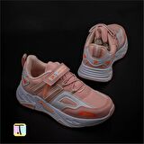 Trend Adımlar Pudra Renkli Dokulu Unisex Çocuk New Force Spor Ayakkabı