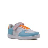 Trend Adımlar Mavi Suni Deri Mevsimlik Filet Unisex Çocuk Sneaker