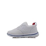Trend Adımlar Beyaz Hafif Faylon Memory Foam Lastikli Çocuk Sneaker