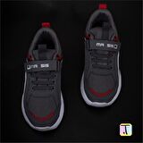 Trend Adımlar Kırmızı Cırt Cırtlı Unisex Çocuk Spor Ayakkabı