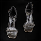 Trend Adımlar Platin Şeffaf Tek Bant Taşlı Kız Çocuk Klasik Ayakkabı