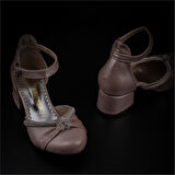 Trend Adımlar Pembe Burnu Kapalı Taş İşleme Kız Çocuk Klasik Ayakkabı