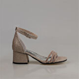 Trend Adımlar Bakır Taş İşlemeli Saten Kız Çocuk Klasik Ayakkabı