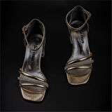 Trend Adımlar Gold Taş İşleme Şeffaf Topuk Kız Çocuk Klasik Ayakkabı