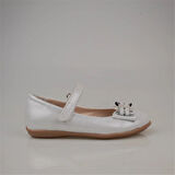 Trend Adımlar Gri Parlak Fiyonklu Kız Çocuk Babet