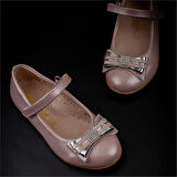 Trend Adımlar Pembe Parlak Fiyonklu Kız Çocuk Babet