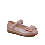 Trend Adımlar Pembe Fiyonklu Parlak Kız Çocuk Babet