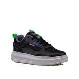 Trend Adımlar Siyah Memory Foam Ped Tabanlı Kalın Taban Kadın Sneaker