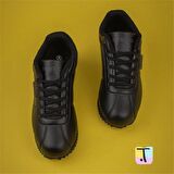 Trend Adımlar Siyah Sıfır Taban Unisex Kort Sneaker