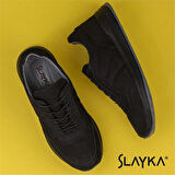 Slayka Siyah Brand Nubuk Deri Comfort Casual Erkek Ayakkabı