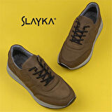 Slayka Haki Brand Nubuk Deri Comfort Casual Erkek Ayakkabı