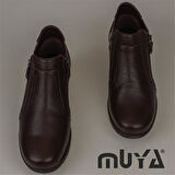 Muya Kahverengi Kadın Hakiki Deri Comfort Bot