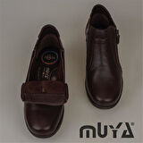 Muya Kahverengi Kadın Hakiki Deri Comfort Bot