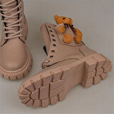 Trend Adımlar Krem Cute Bear Kız Çocuk Postal Bot