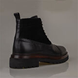 Slayka Siyah Dazzle Hakiki Deri Erkek Casual Bot