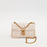 Levidor Krem Zincir Askılı Premium Kadın Çapraz Çanta