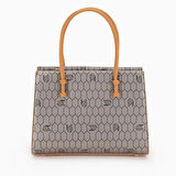 Levidor Platin Petek Baskılı Üç Gözlü Kadın El Çantası