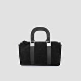 Jacquline Siyah Haleis Hakiki Nubuk Deri Kadın El Çantası