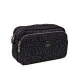 Benetton Siyah Monogram Eskitme Kadın Çapraz Çanta BNT 1292