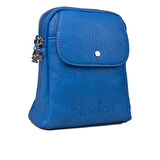 Benetton Saks Mavi Soft Line Deri Kadın Kol Çantası BNT 1479