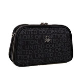 Benetton Siyah Kadın Monogram Eskitme Çapraz Çanta BNT 1277