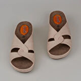 Trend Adımlar Krem Kadın Hafif Dolgu Jelli Terlik 09-098