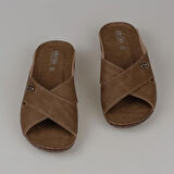 Trend Adımlar Vizon Kadın Düz Çapraz Şerit Terlik 08-086