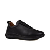 Trend Adımlar Siyah Bağcıklı Hakiki Deri Kadın Günlük Ayakkabı
