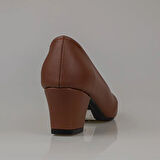 Trend Adımlar Taba Kesik Burun Özel Üretim Kadın Klasik Ayakkabı