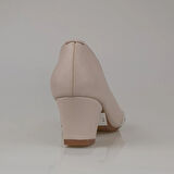 Trend Adımlar Krem Taş Sarmalı Kadın Klasik Ayakkabı