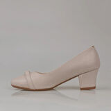 Trend Adımlar Krem Taş Sarmalı Kadın Klasik Ayakkabı