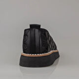 Trend Adımlar Siyah Hasır Burunlu Kadın Delikli Yazlık Babet