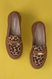 Trend Adımlar Taba Kadın Nubuk Leopar Casual Ayakkabı