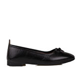 Trend Adımlar Siyah Fiyonk Bağlama Düz Babet