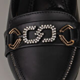 Trend Adımlar Siyah Comfort Taş İşlemeli Kadın Babet