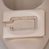 Trend Adımlar Krem Klasik Taş İşlemeli Kadın Babet