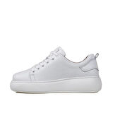 Trend Adımlar Beyaz Aura Kadın Hakiki Deri Sneaker