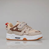 Trend Adımlar Bej Kaymaz Taban Çocuk Spor Ayakkabı