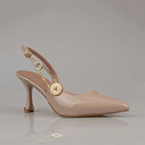 Trend Adımlar Ten Kadın Rugan Kemerli Klasik Ayakkabı