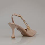 Trend Adımlar Ten Kadın Rugan Kemerli Klasik Ayakkabı