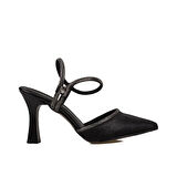 Trend Adımlar Siyah Bilekten Tutmalı Londor Saten Klasik Ayakkabı